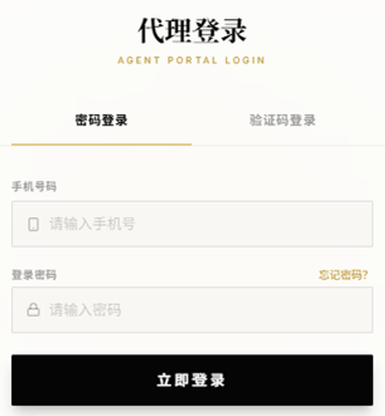 独立代理账户后台界面